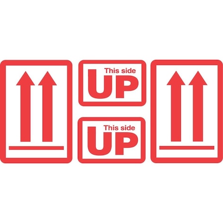 Decker Tape Products Label, DL1890, THIS SIDE UP (4 LABELS PER SHEET), 5" X 9" DL1890